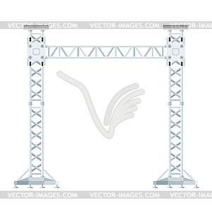 Colored flat style truss tower lift construction - vector image