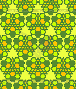 Green salad orange abstract geometric seamless - vector clip art