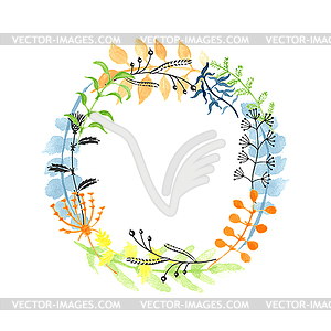 Floral wreath - vector clip art