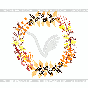 Floral wreath - vector image