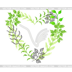 Floral heart - vector image