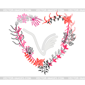 Floral heart - vector clip art