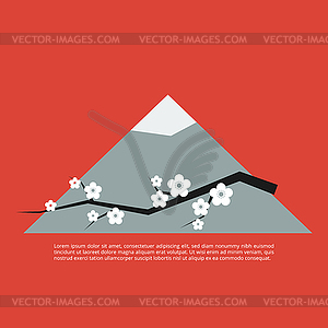 Цветение сакуры открытка - клипарт в векторе / векторное изображение