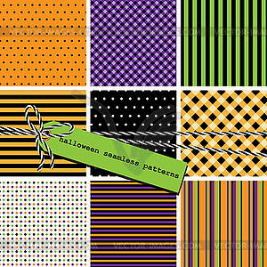 Halloween seamless patterns - vector clip art