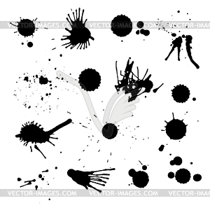 Чернила брызги набор - векторный клипарт