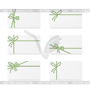 Card notes with gift bows - vector image