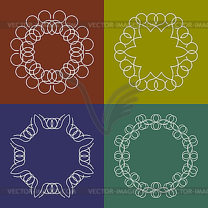 Set of abstract round frames - vector image