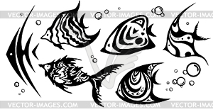 Abstract fishes - vector clipart