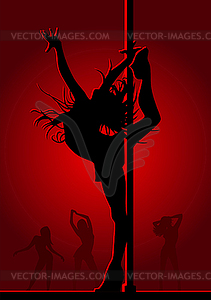 Pole dance - vector image