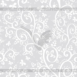 Seamless pattern with leaves, branches, - vector image