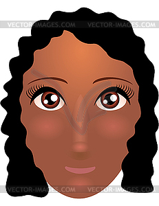 Pretty young african american woman with beautiful - vector image