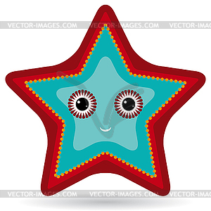 Red and blue starfish - vector clip art