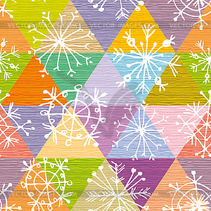 Seamless pattern with snowflakes on light background - vector image