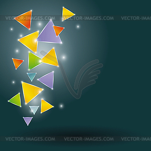 Glowing triangles on black background - vector clipart / vector image