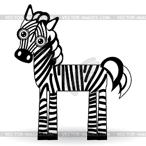 Funny zebra - vector clipart