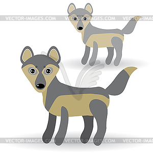 Funny gray wolf - vector image