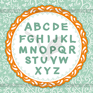 English alphabet. Letter on floral background.  - vector image