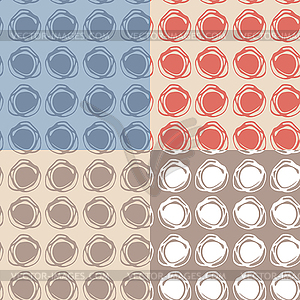 Set of 4 Seamless pattern. polka dot texture. doodle - vector image