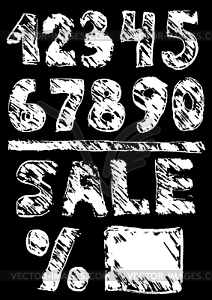 Figures sale. black sketch. Vintage Poster - vector clip art