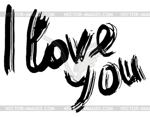 I love you hand lettering. Handmade calligraphy - vector clipart / vector image