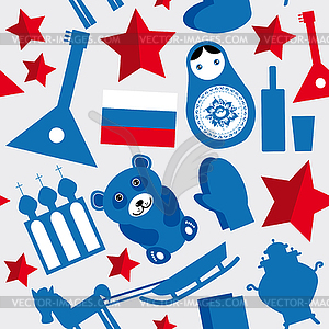 Russia, USSR. Seamless pattern black, blue, red on - color vector clipart