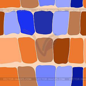 Reptile skin seamless pattern blue and orange - vector clip art