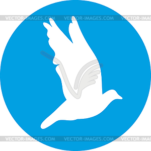 Dove for peace concept and wedding design. Flying - royalty-free vector clipart