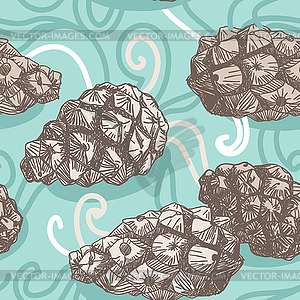 Seamless pattern with Pine cones and frosty - vector image