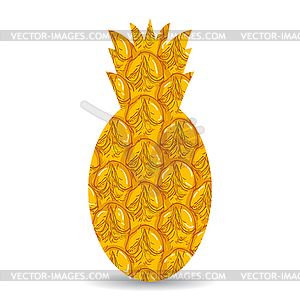 Pineapple peel. Silhouette of pineapple - vector clipart