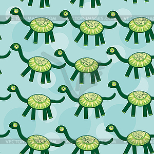 Dinosaur Seamless pattern with funny cute animal - vector image