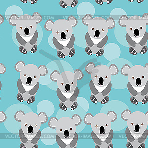 Koala Seamless pattern with funny cute animal on - vector clipart