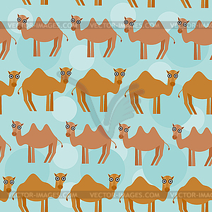 Funny camel Seamless pattern with cute animal on - vector image
