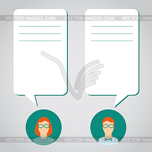 People icons with dialog speech bubbles. - vector clip art