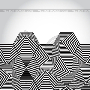 Volumetric 3D pyramid. hexagon. Optical illusion - vector clip art