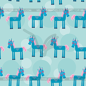 Seamless pattern with funny cute unicorn animal on - vector EPS clipart