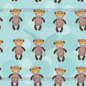 Seamless pattern with funny cute monkey animal on - vector image