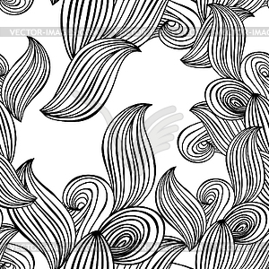 Seamless pattern wave background black and white - vector clip art