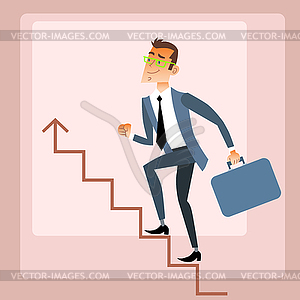 Businessman climbs growing schedule - vector EPS clipart