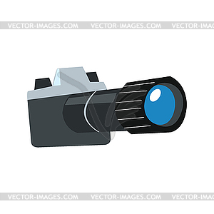 Stylized camera with lens - vector clipart