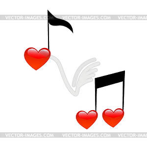 Signs notes in form hearts - vector clip art