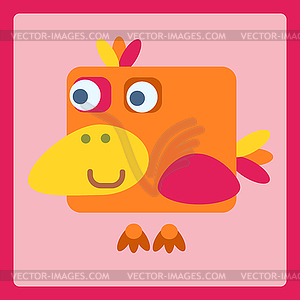 Bird stylized cartoon icon - vector clipart