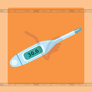 Thermometer to measure temperature of 36.6 degrees - vector clip art