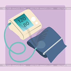Sphygmomanometer measures blood pressure readings o - vector image