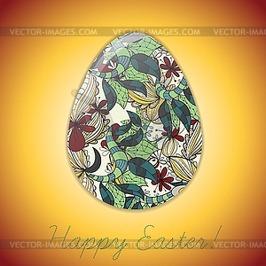 Easter egg greeting card with abstract ornament - vector EPS clipart