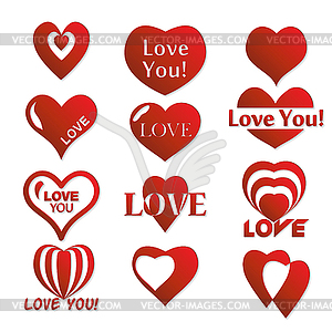 Heart icon. Set of Valentines icon - vector clip art