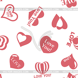 Heart pattern to Valentines Day. Seamless texture - vector clipart
