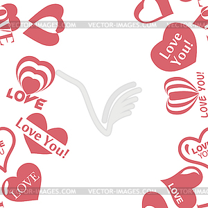 Heart pattern to Valentines Day. Seamless frame - vector image