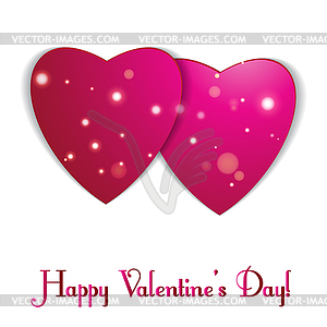 Valentines day. Abstract paper hearts. Love. - vector clip art