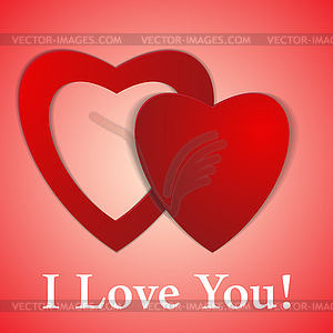 Valentines day. Abstract paper hearts. Love. - vector clipart