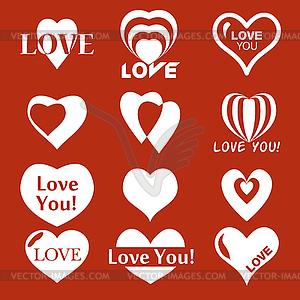 Heart icon. Set of Valentines icon - vector clipart / vector image